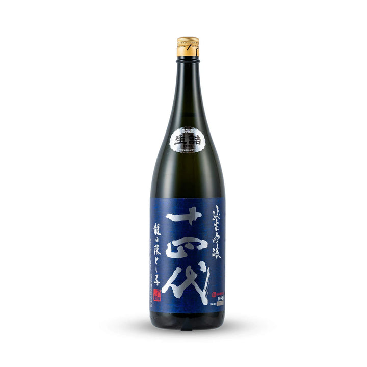 Juyondai Tatsunootoshigo (Seahorse) Junmai Ginjo Front View. Brewed with proprietary rice. Authentic Sake from TRIPLEMERI LIQUOR STORE.